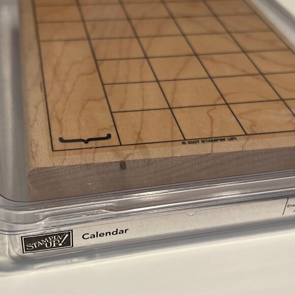 Wooden Rubber Stamp Calendar Grid Background By Stampin Up 2007 - Picture 3 of 3